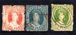 QUEENSLAND 1d + 2d + 6d FULL FACE SMALL CHALONS USED (S414)