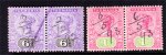 TASMANIA 6d + 1/- TABLET SIDEFACE PAIRS USED (LB382) TASMANIA 6d + 1/- TABLET SIDEFACE PAIRS USED (LB382)