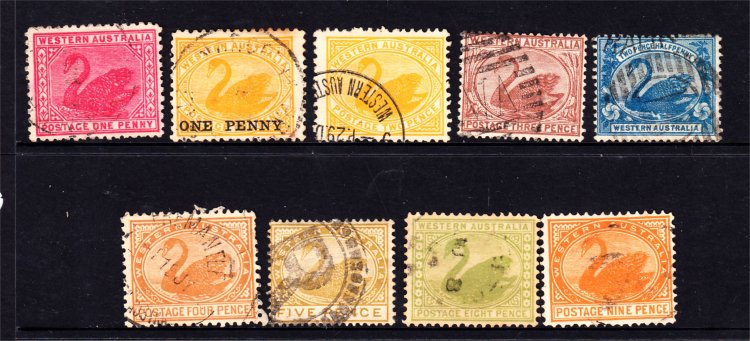 WESTERN AUSTRALIA SWANS X 9 DIFFERENT USED S393) - Click Image to Close