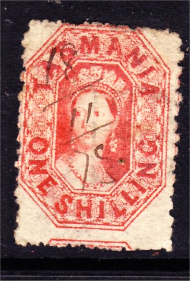 TASMANIA 1/- ORANGE FULL FACE CHALON USED (LB373) - Click Image to Close