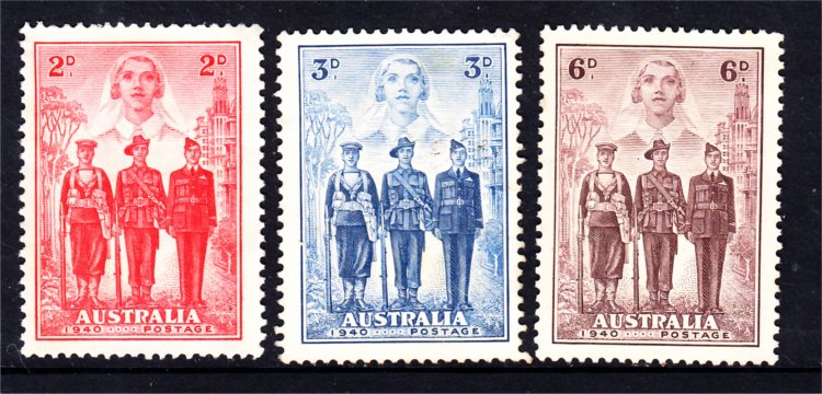 1940 2d + 3d + 6d ARMED FORCES SET MINT NO GUM (S410) - Click Image to Close