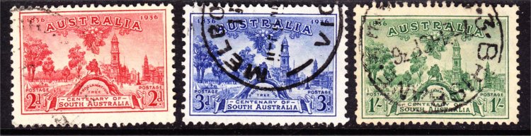 1936 ANNIVERSARY SOUTH AUSTRALIA SET USED (LB273) - Click Image to Close