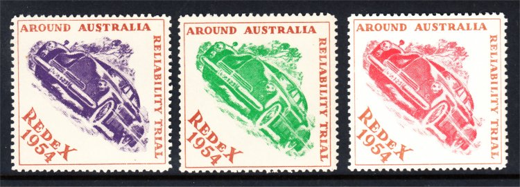 1954 REDEX TRIAL CINDERELLAS X 3 DIFFERENT MINT (S388) - Click Image to Close