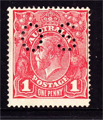 KGV 1 1/2d SINGLE WATERMARK PERF "OS" MINT NG(LB197) - Click Image to Close